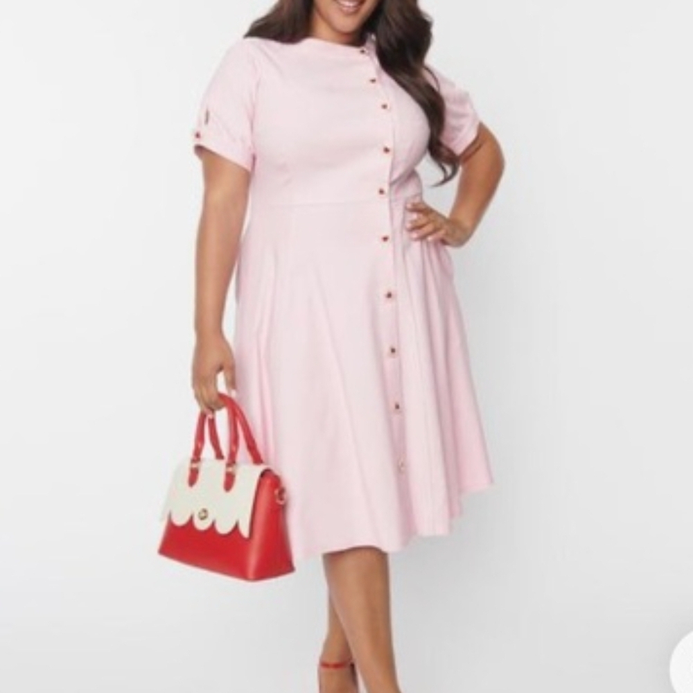 Unique Vintage  pink midi dress Great For 🩷💓💗VALENTINES DAY🩷💓💗